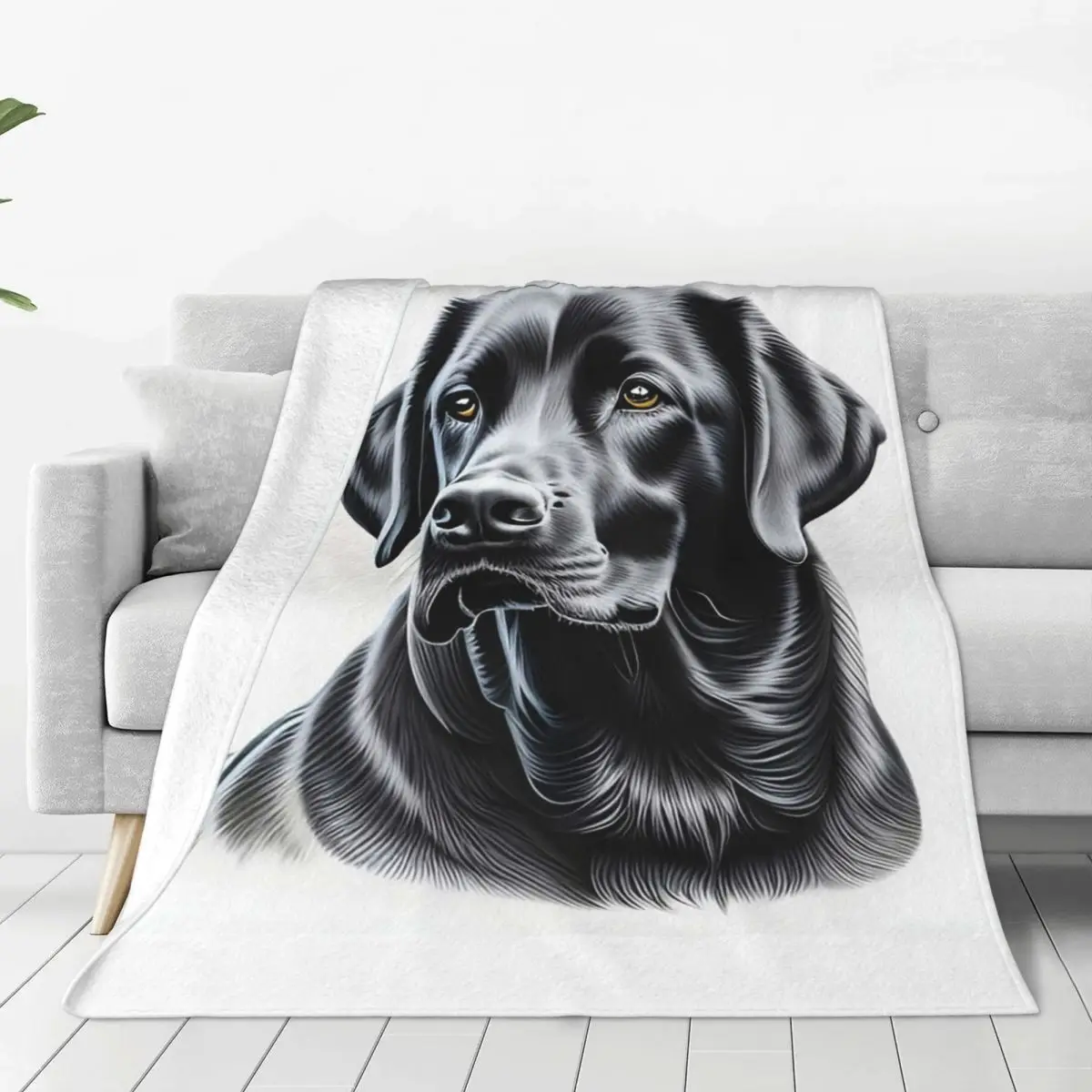 Черное одеяло для Лабрадора и ретривера фланелевые многофункциональные