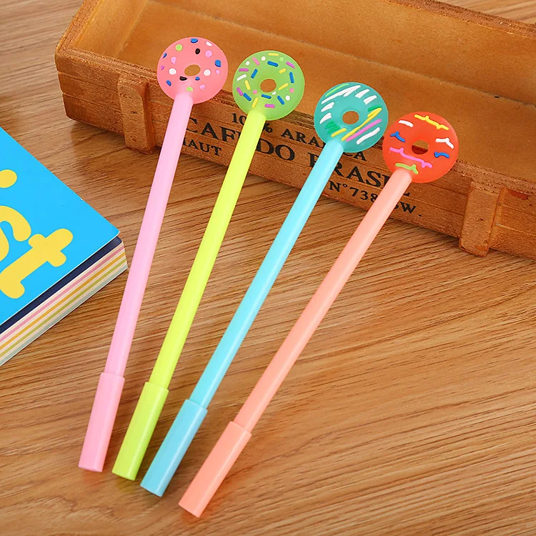 24 Pcs Wholesale Creative Doughnut Pen Gel Stationery Fresh Office Pen Sold Directly By Manufacturers Office Accessories