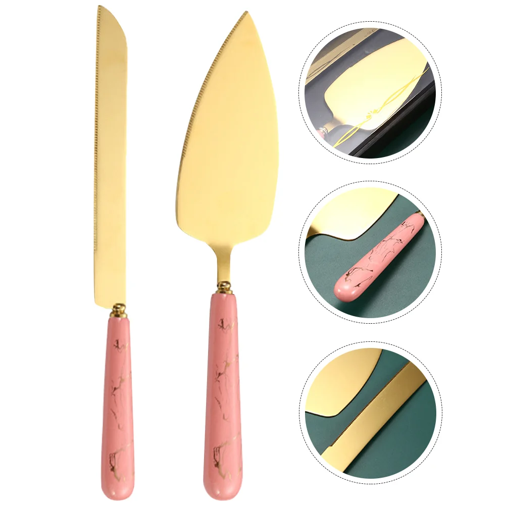 

Cake Server Spatula Set Cutting Wedding Spreader Pizza Pie Serving Slicer Cheese Icing Party Cooking Butter Gold Smoothing Tool