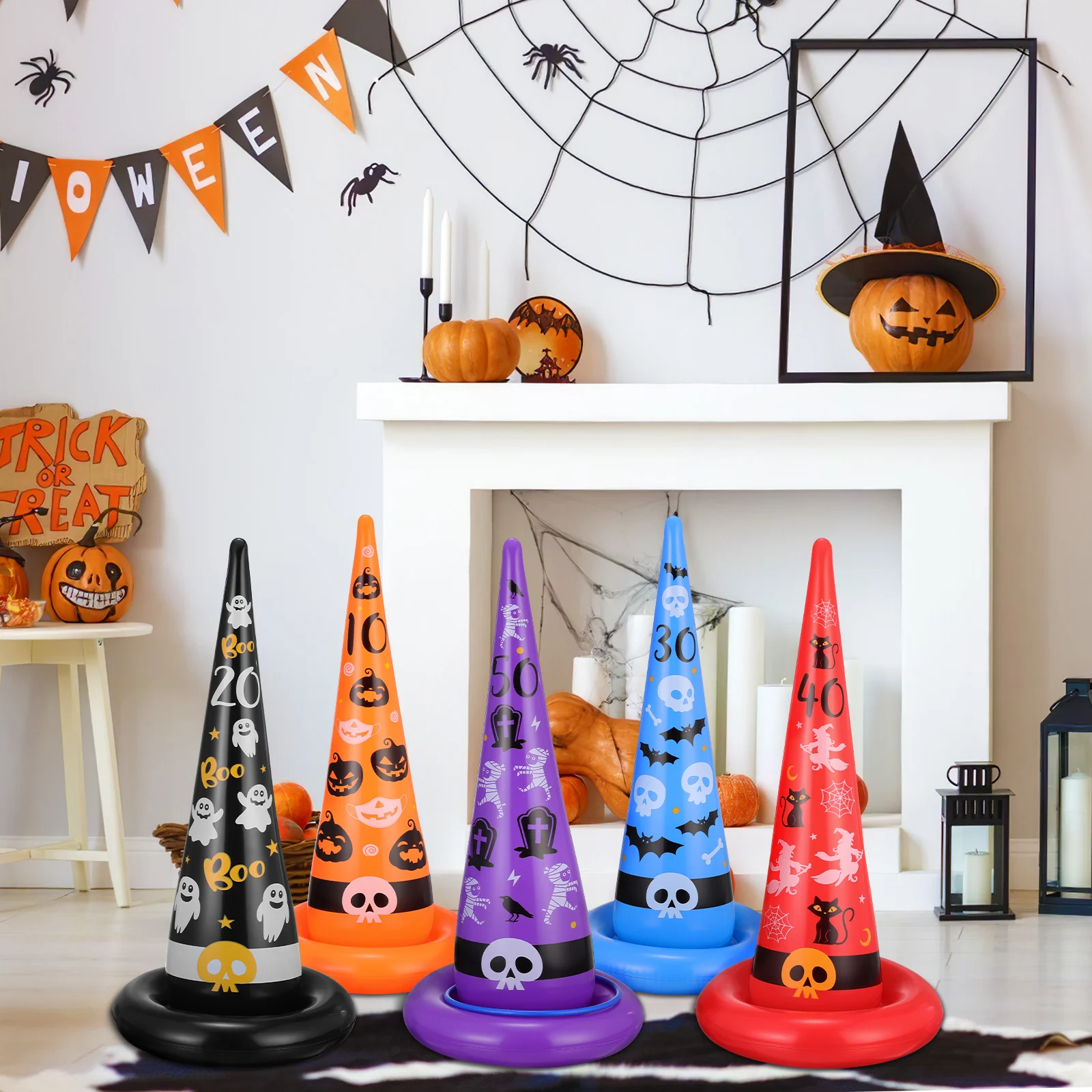 

5pcs Ring Game Party Supplies Party Games Witch Hat Ring Toss Party Favors Supplies