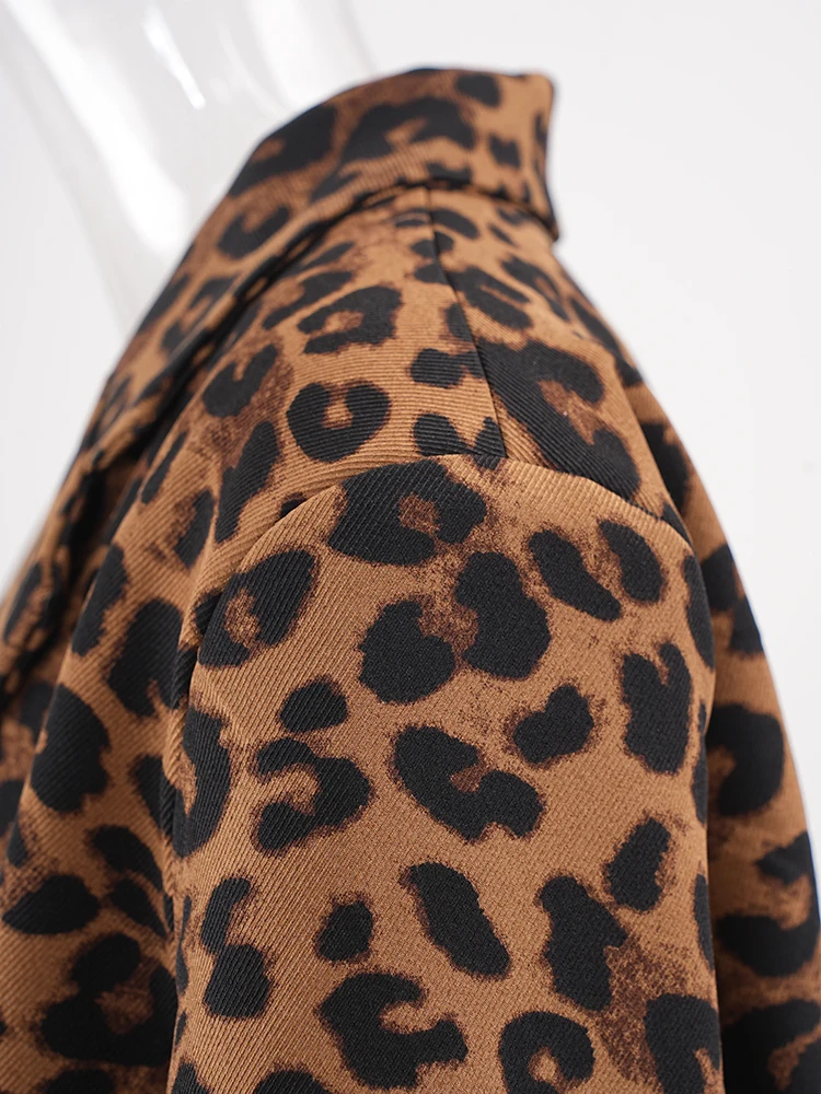 Пиджак LANMREM женский с леопардовым принтом уличная одежда английским воротником