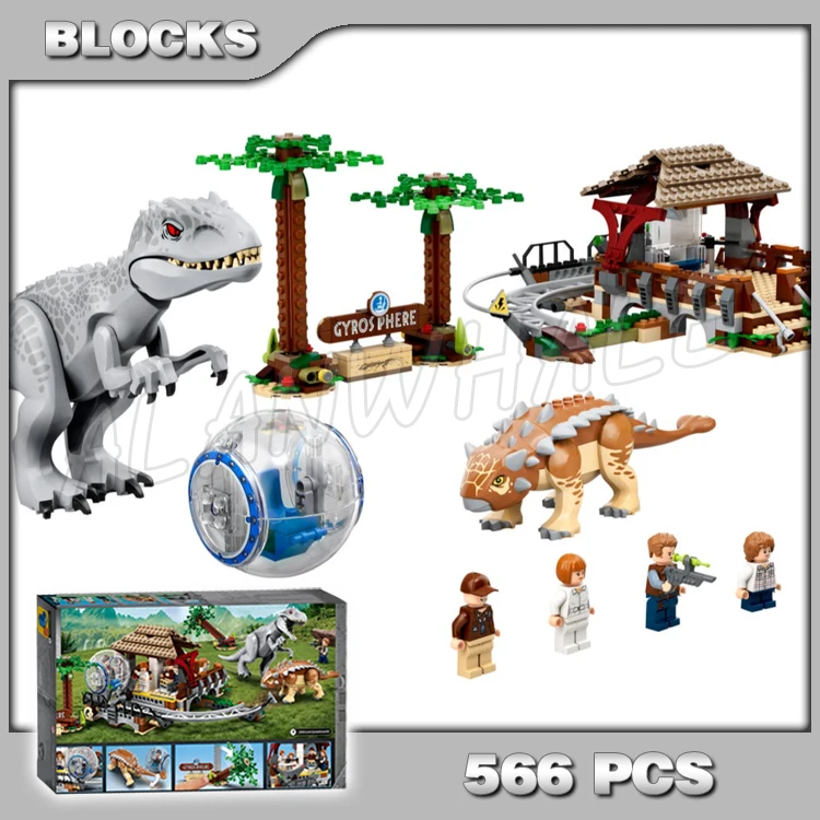 

566pcs Jurassic World Indominous Rex vs. Ankylosaurus Dinosaur Park 11580 Model Building Blocks Toys Compatible With Gifts