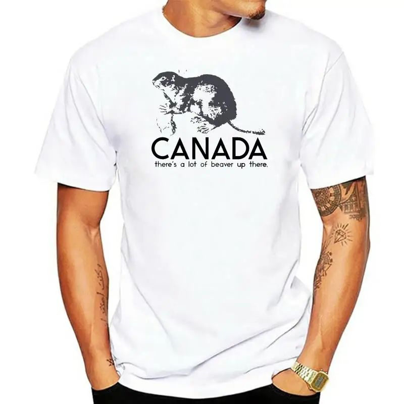 

Футболка Canada Beaver мужская с принтом, белая, на лето