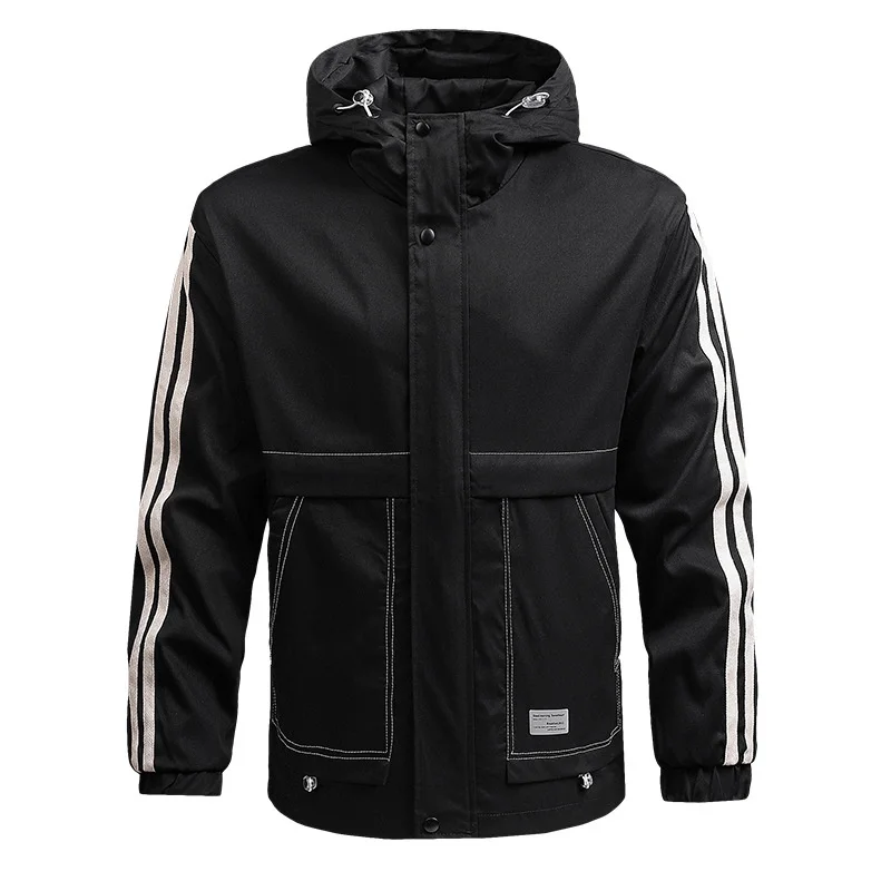 

Men's Hooded Jackets Multiple Pockets Cargo Jacket Windproof Parka Outdoor Sportswear Mens Tops