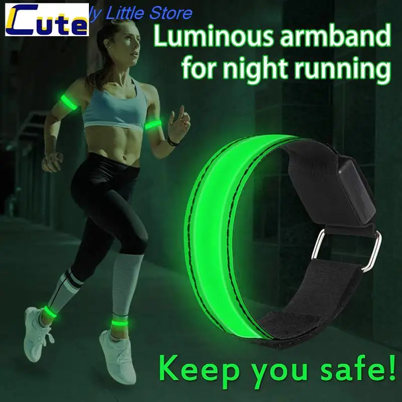 

USB Charging LED Luminous Night Running Armband Bracelet Night Reflective Safety Belt Outdoor Sports Luminous Arm Band 8 Colors
