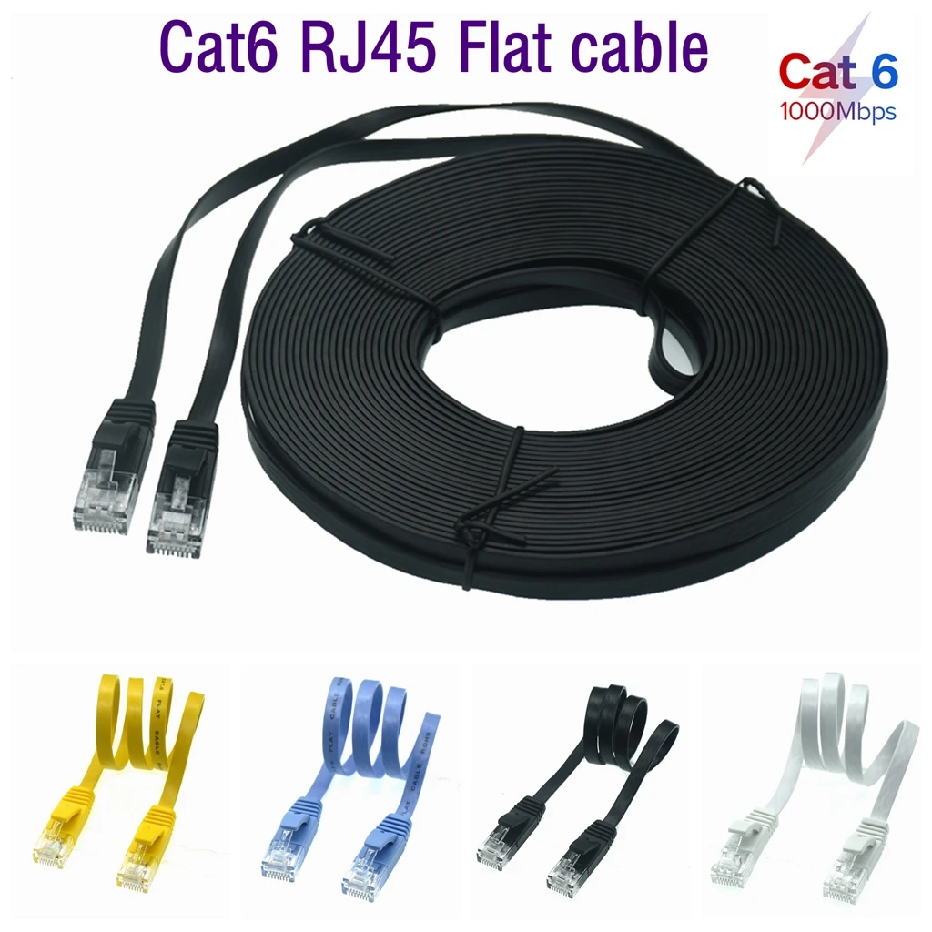 

5406 NO.2 CAT6 Platte Ethernetkabel RJ45 Patch Lan kat 6 Netwerk 32AWG Kabel Voor Computer Router Laptop Machine Kamer