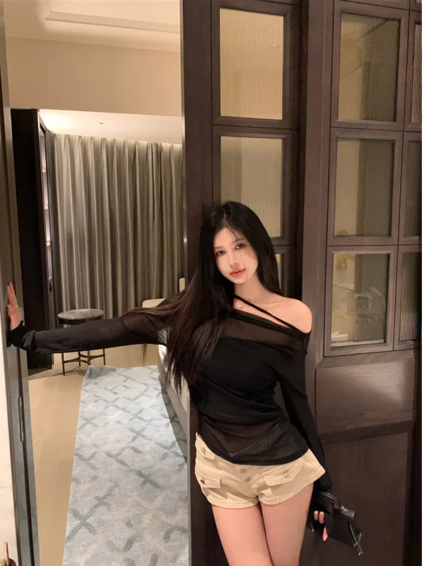 Пикантный Женский комплект с острыми девушками на раннюю осень микро-прозрачная