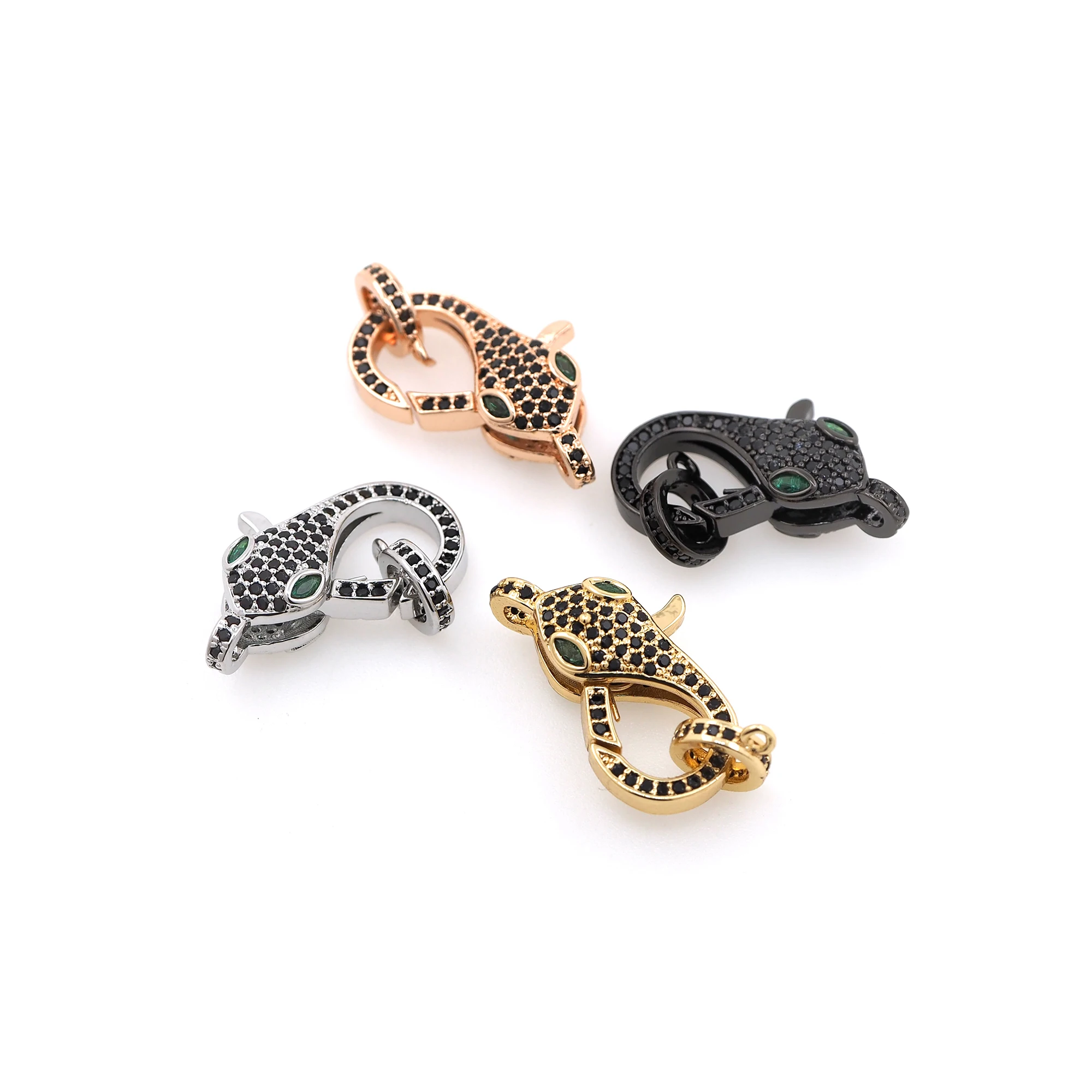 Золотая розовая серебряная черная пряжка-карабин соединитель для ожерелья