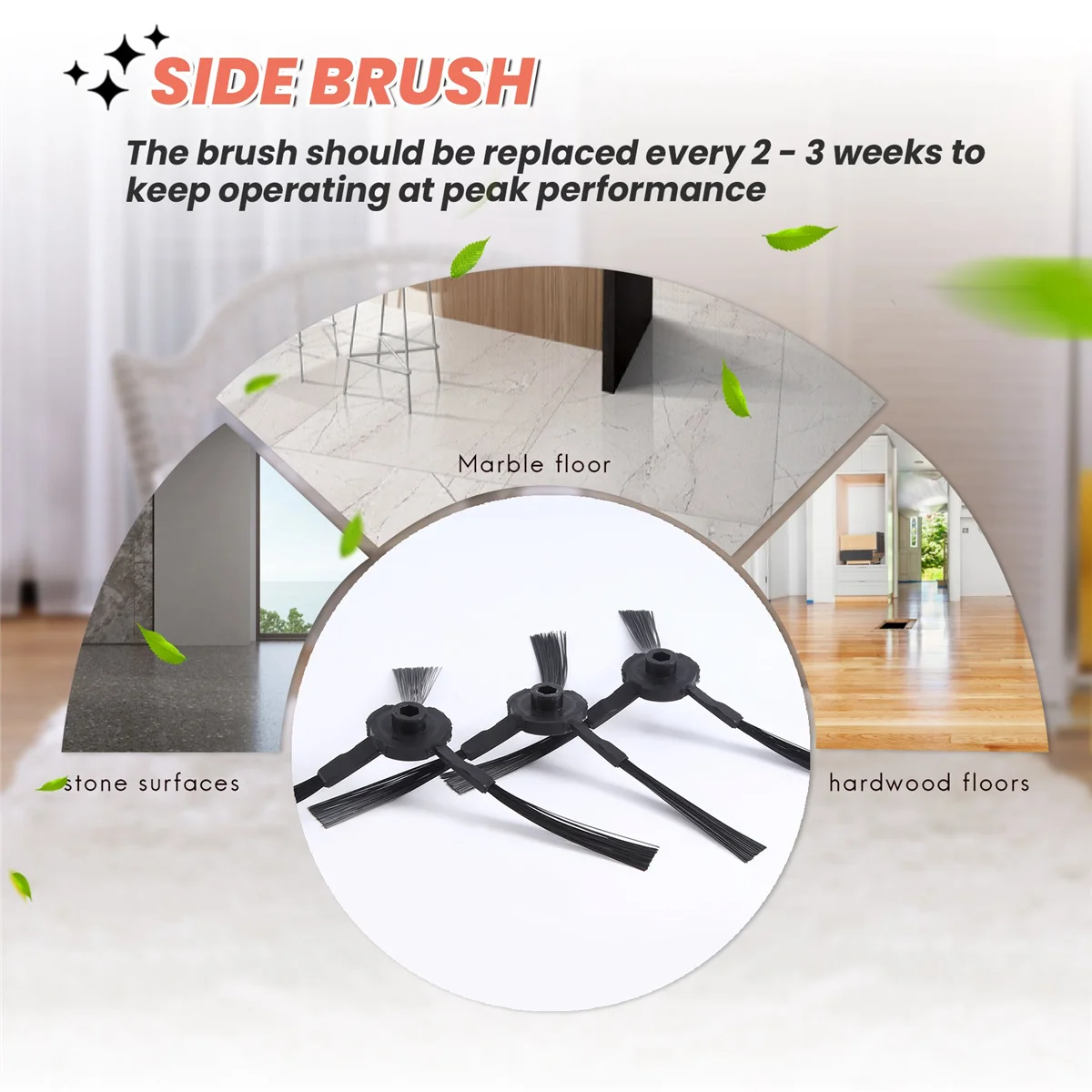 Запасная боковая щетка для робота-пылесоса Ilife V3 V5 A6 A4 A4S 10 шт. в упаковке