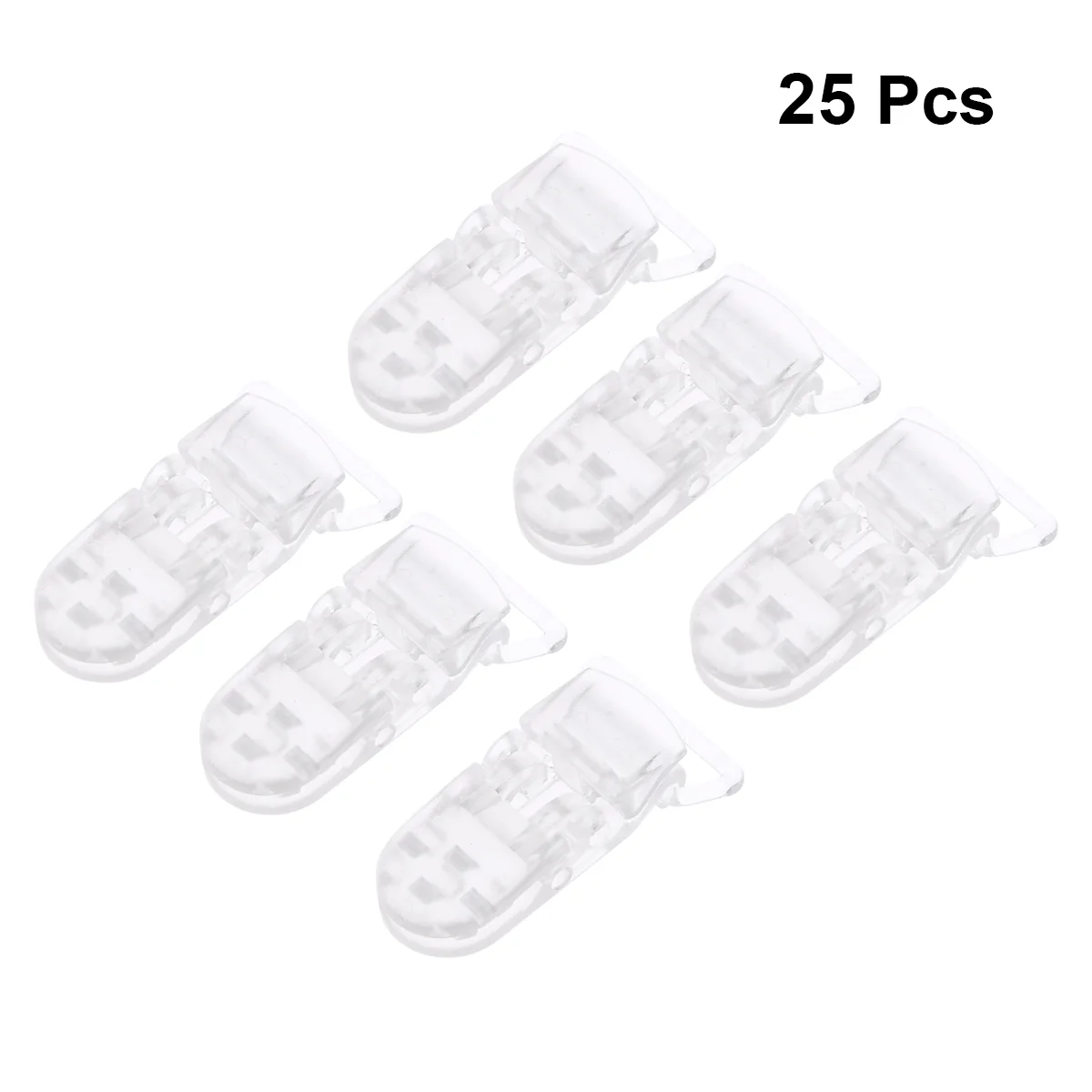 

25 Pieces Clear Silicone Pacifier Clips Suspender Snap Pacifier Holders with Gripping Suspender Clips with Gripping for