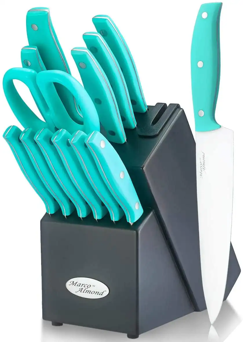 

14pcs Kitchen Cutlery Knife Block Set -in Sharpener