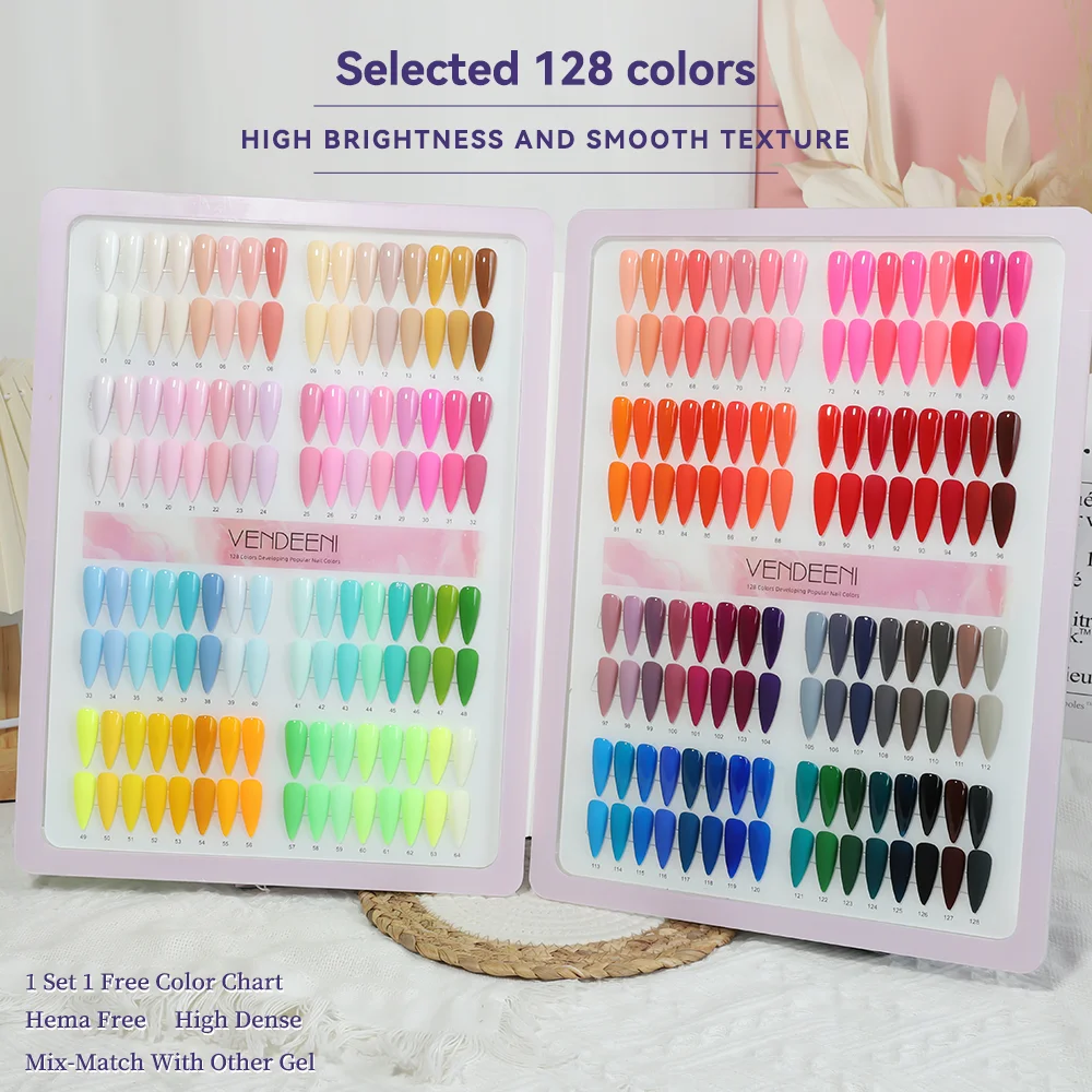 Нетоксичный Набор лаков для ногтей Vendeeni 128 однотонных цветов оптовая продажа