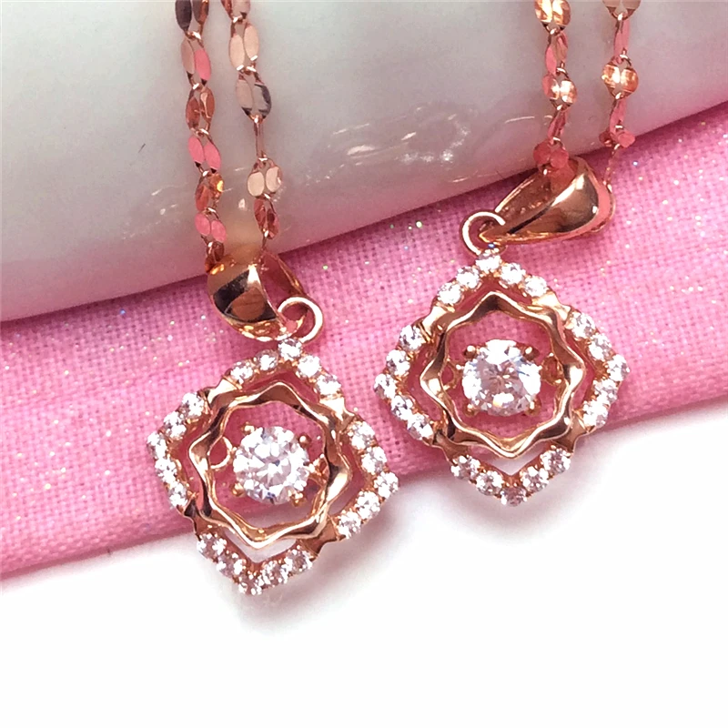 

Ожерелье-цепочка с инкрустацией из фиолетового золота 585 пробы, роскошное элегантное очаровательное обручальное ювелирное изделие из розо...