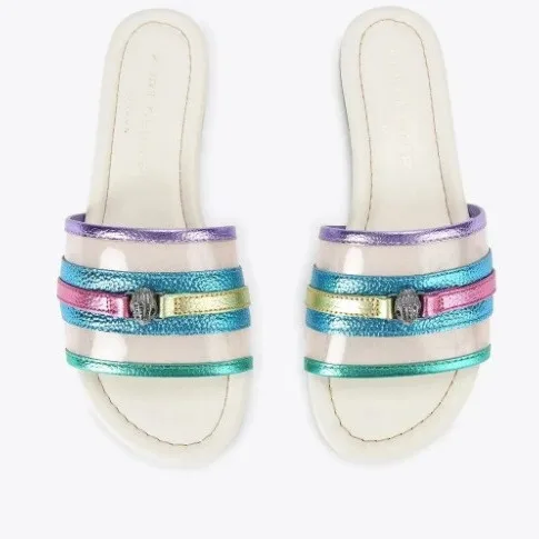 Женские босоножки на плоской подошве повседневные пляжные шлепанцы с цветными