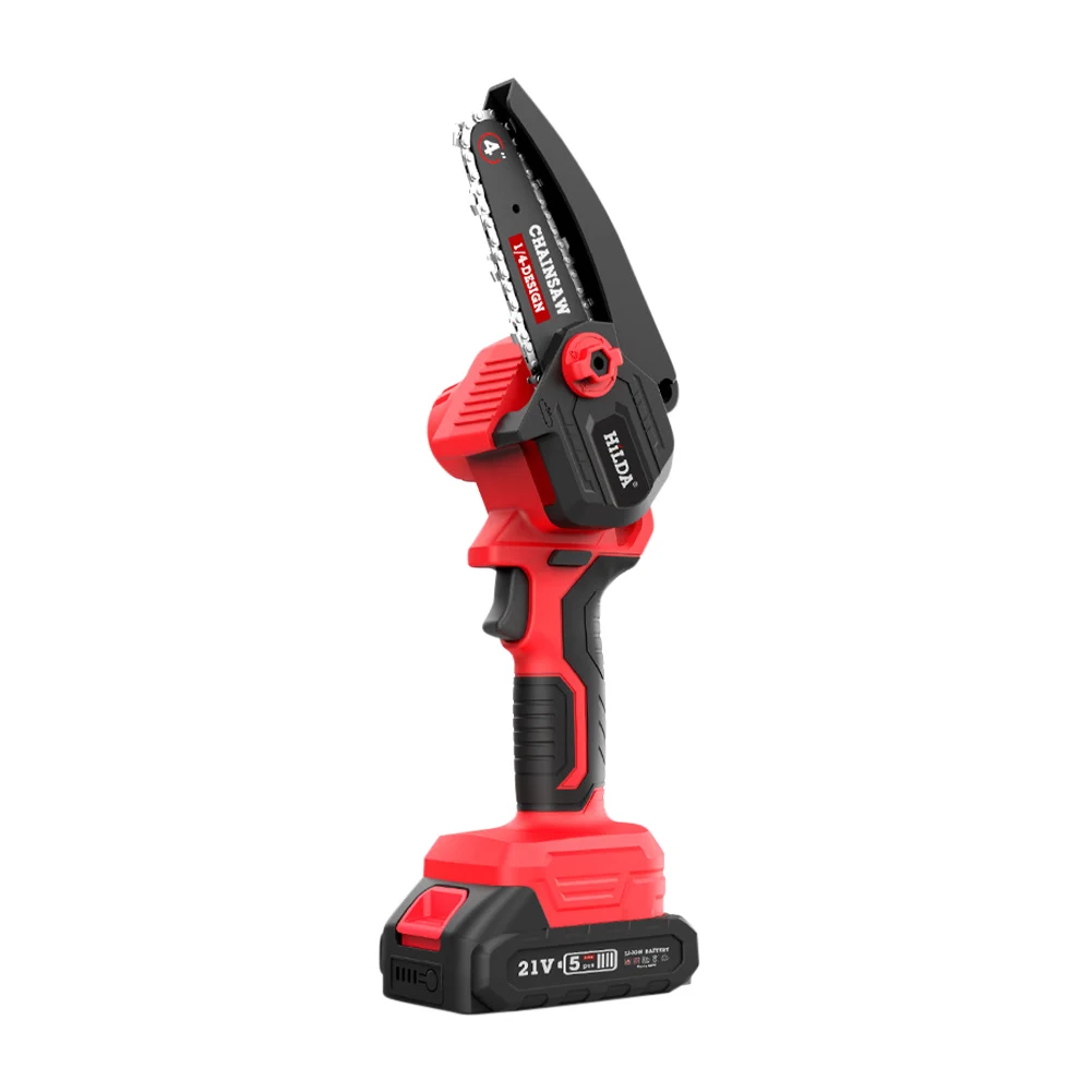 Gardening Power Tools 21V 4/6Inch Portable Cordless Chain Saw Electric Chainsaw Rechargeable Lithium-ion Battery Saws