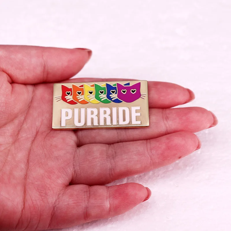 Милая эмблема кота креативная металлическая брошь с мультяшным животным модная