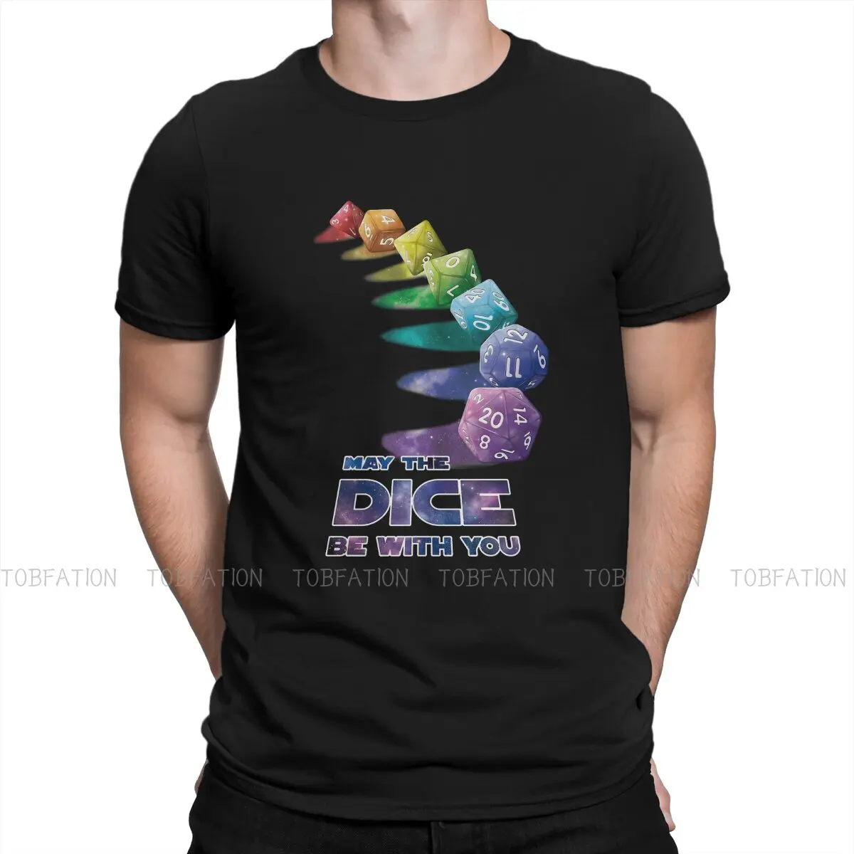 

DnD May the Dice be With You T Shirt Fashion Men's Tees Summer Cotton Clothing Harajuku Crewneck TShirt