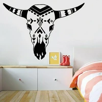 skull bull wall sticker ethnic symbol vinyl decal totem home decor boys kids bedroom decoration removable wall art mural