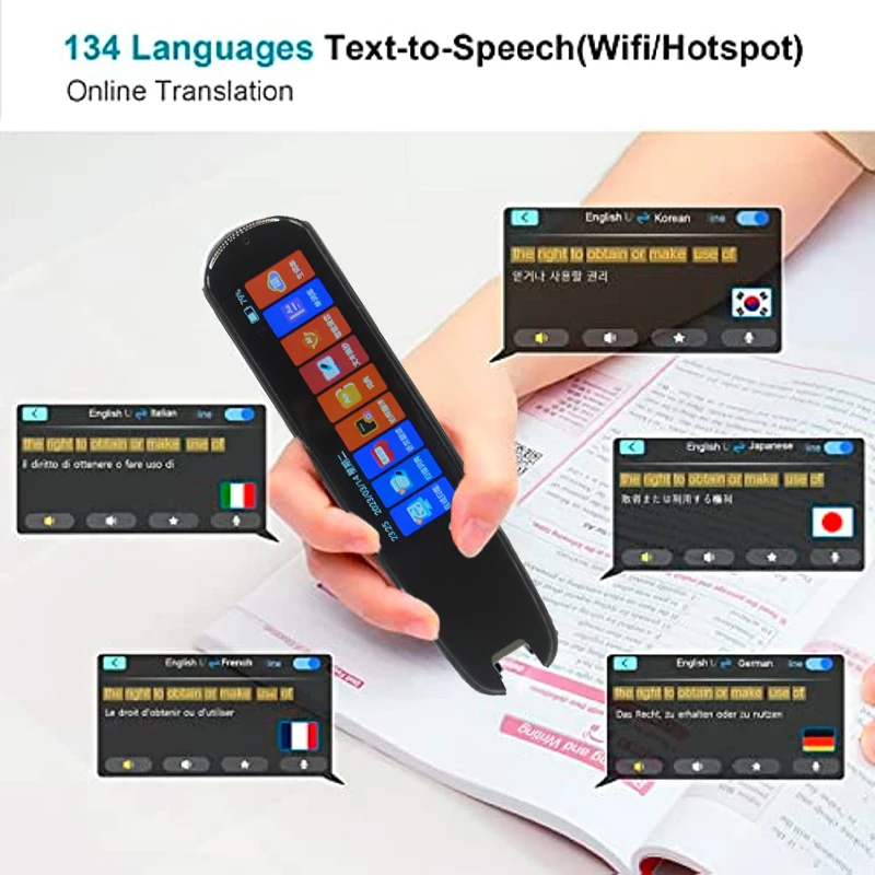Scan Reader Pen NEW Translatorand Reading Pen for Dyslexia Autism Smart Voice Scan Translator Pen 134 languages translation