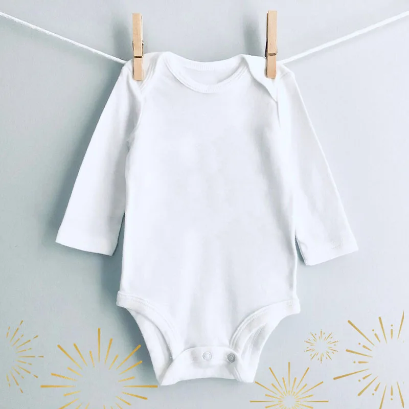 Детская одежда из 100% хлопка однотонные белые боди с длинным рукавом комбинезон