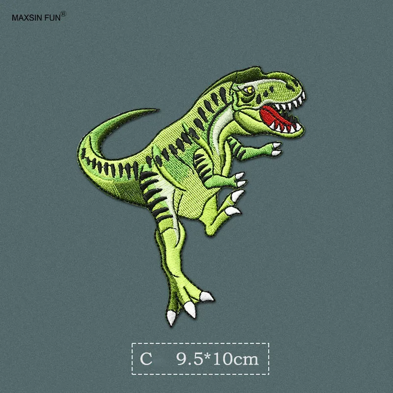 Нашивка с вышивкой динозавров для одежды украшение сделай сам заполнение
