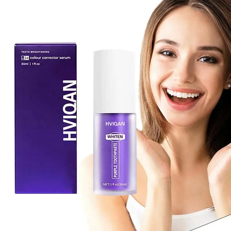 

V34 Purple Color Corrector Toothpaste For Teeth White Teeth Whitening Toothpaste Brightening Tooth Oral Care Removing Stains