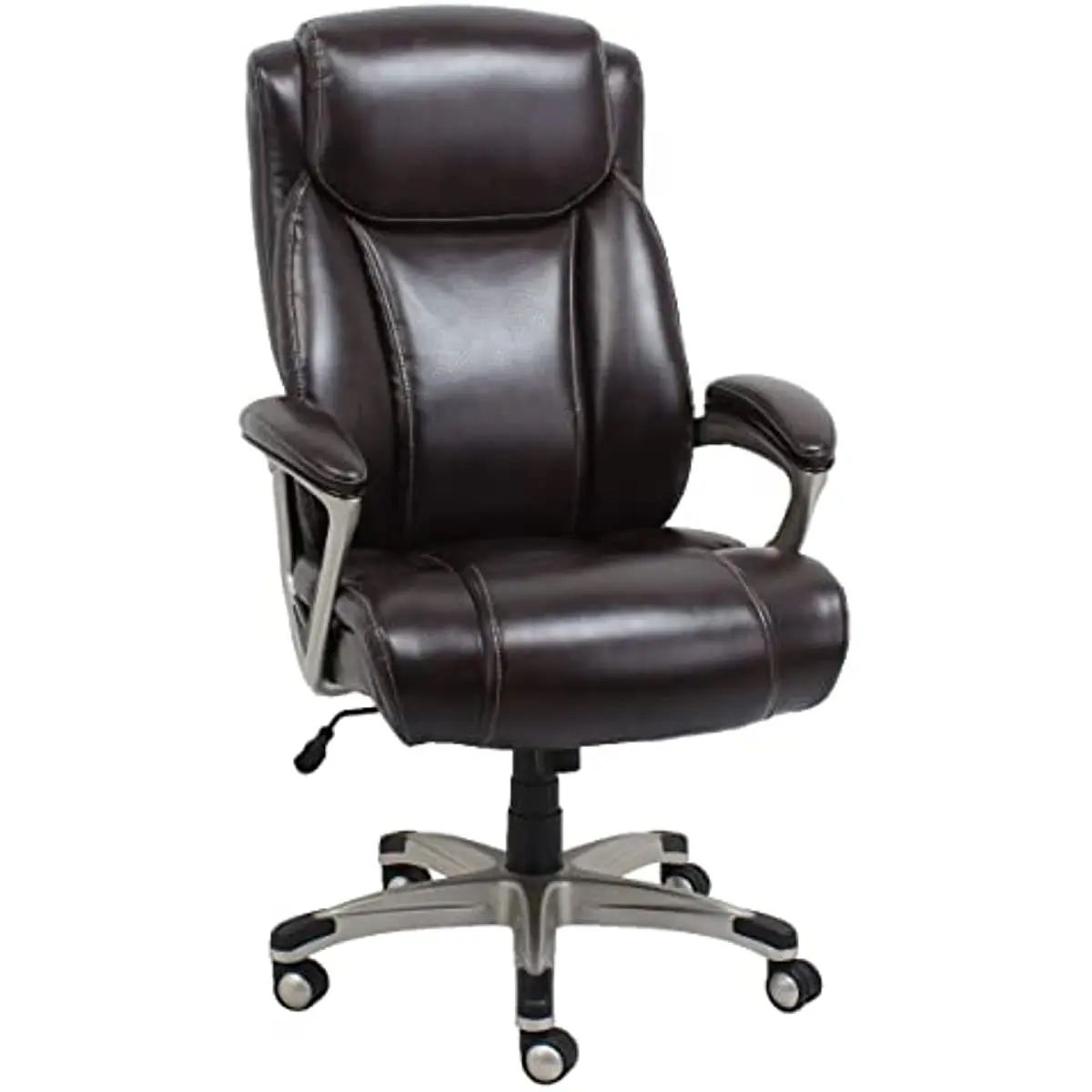 

Big & Tall Executive Computer Desk Chair with Lumbar Support, Adjustable Height and Tilt, 350Lb Capacity, Brown with Pewter