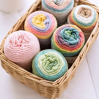 rabbit angel 100g milk cotton rainbow 2mm 5 strands 193 meters soft warm wool diy handmade baby knitted yarn pillow scarf