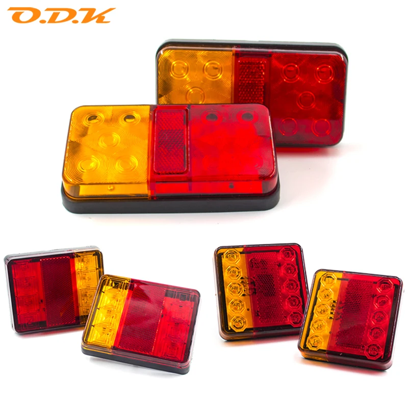 

2 шт. 12 В/24 В Водонепроницаемый Автомобильный задний фонарь 8 светодиодный задний стоп сигнал поворота сигнальная лампа задние части для при...