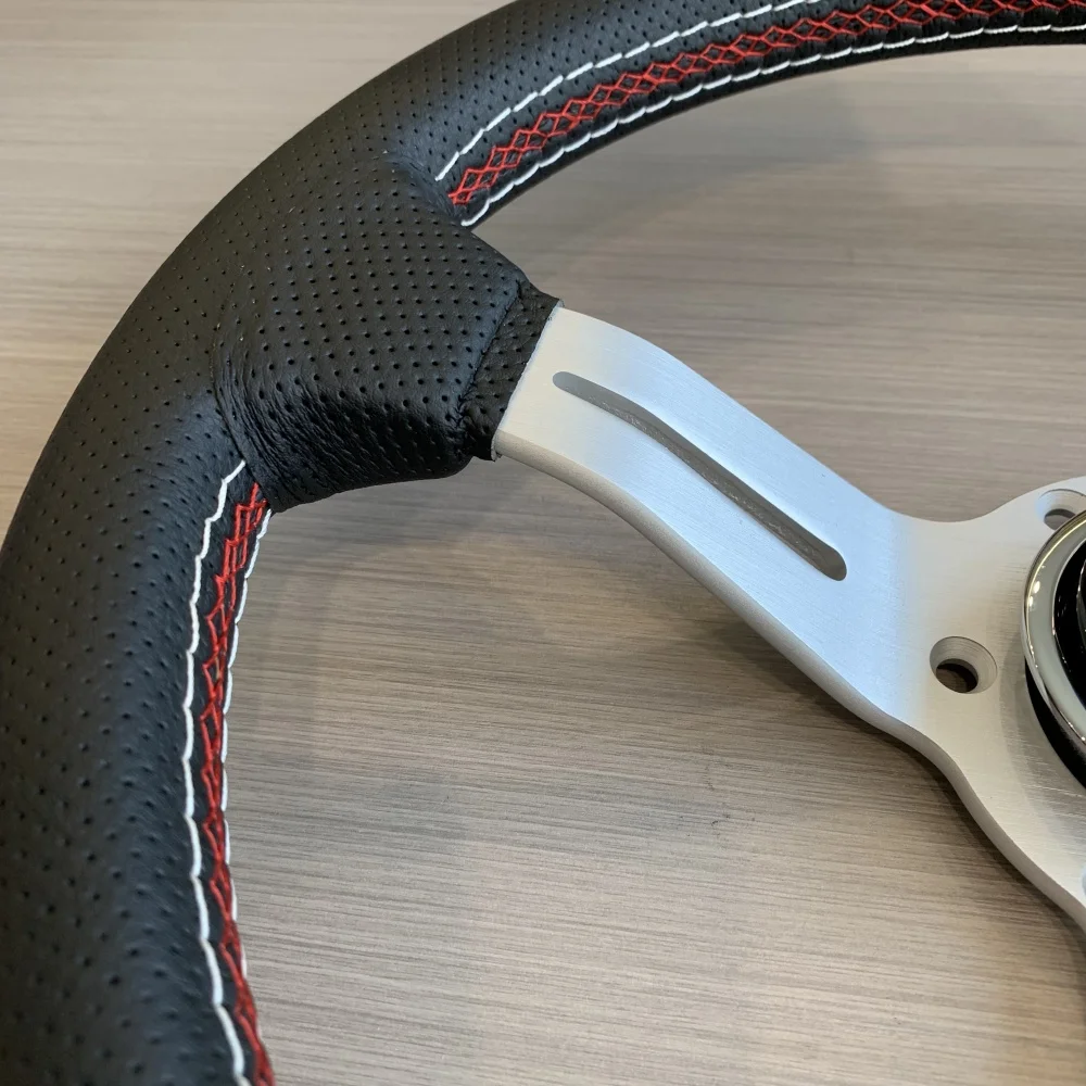 Tiypeor 330 мм вышивка черновой кожи из микрофибры глубокая тарелка персональный руль