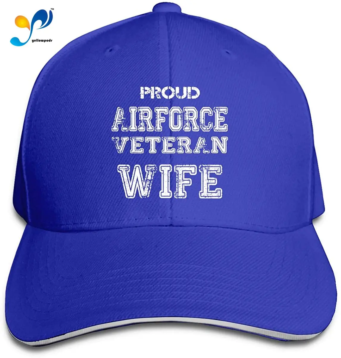 

Proud Airforce Veteran Wife Adjustable Sandwich Cap Baseball Cap Casquette Hat