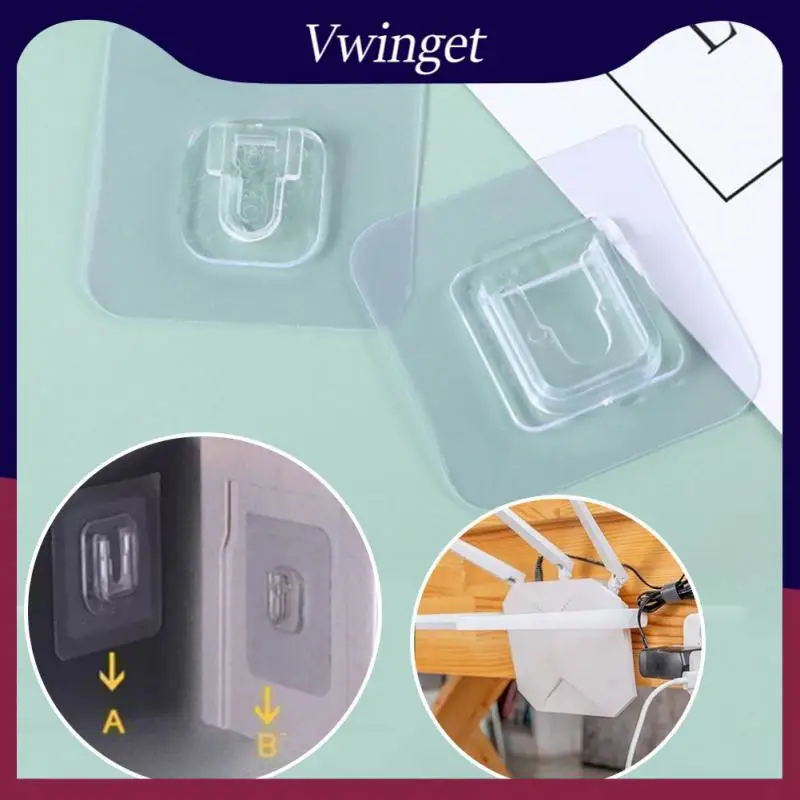 

1/5/10/50 Pairs Double Sided Adhesive Wall Hooks Wall Hanger Transparent Suction Cup Sucker Hook Double-Sided Multi-Purpose Hook
