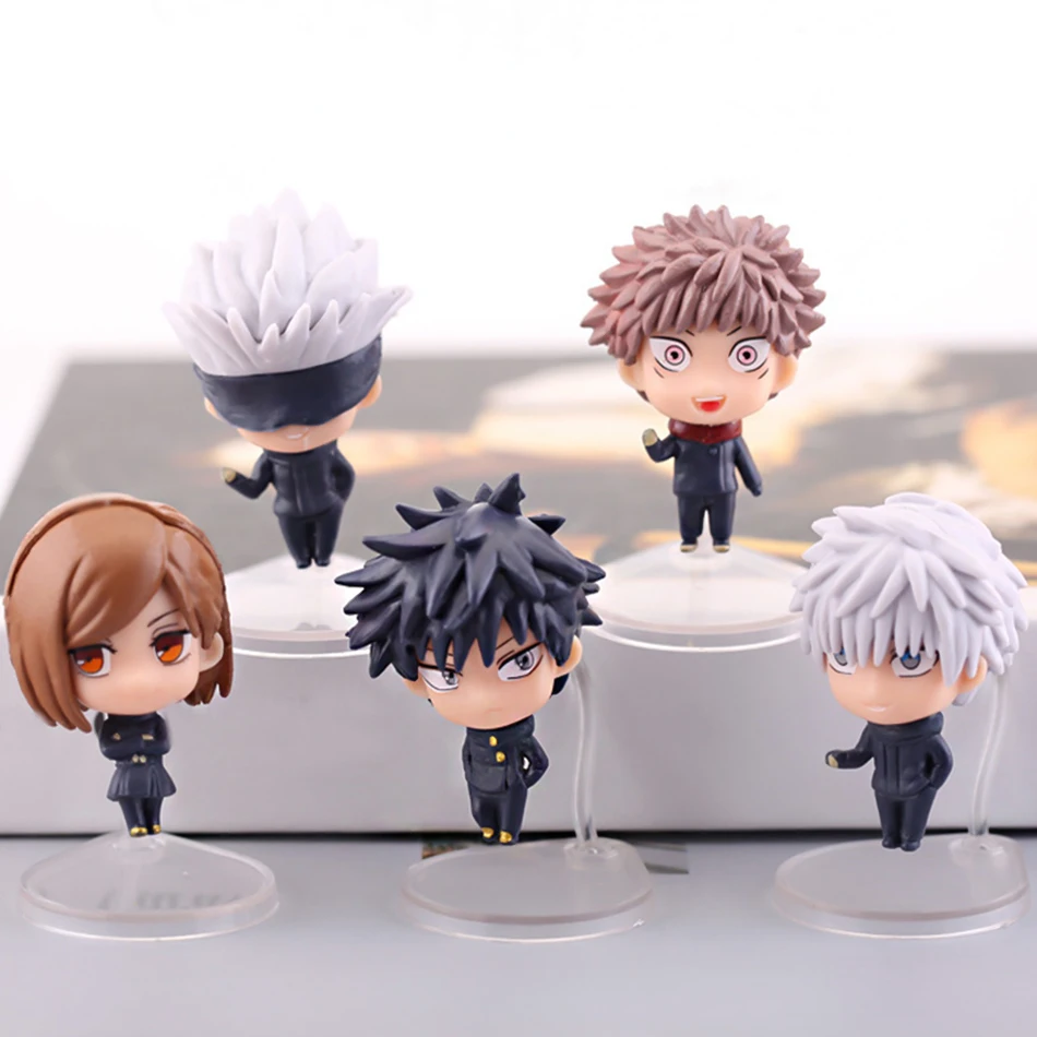 

5Pcs Set Anime Jujutsu Kaisen Gojo Satoru Kugisaki Kawaii Figurines Q Version Pvc Action Figure Modle Toys Kids Birthday Gifts