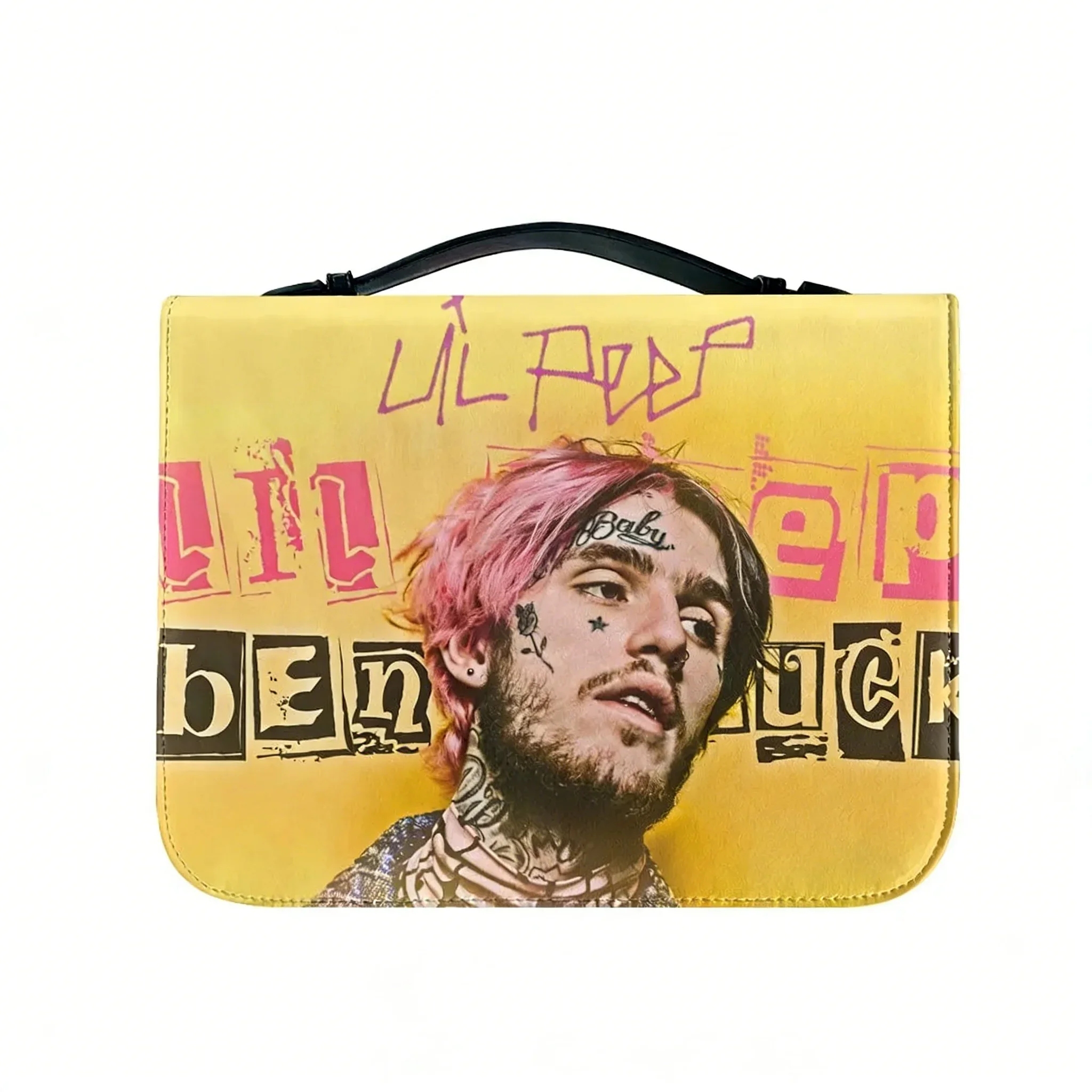 Фото Сумка для Библии Harajuku Lil Peep, хип-хоп, рэпер, христианские подарки, чехол для Библии, водонепроницаемая кожаная сумка с карманами, футляр. №1