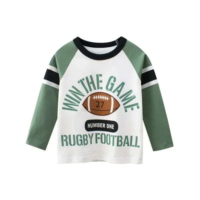 2024 Children's Clothing Autumn New Boys Bottoming Shirt Letters Rugby Print Cotton Kids T-shirt Baby Long Sleeve Tops Tees (art.: 3920cb99c074c) - 3920cb99c074c