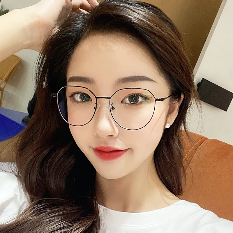 

Zilead New Oval Metal Frame Glasses Women Fashion Optical Myopia Blocking Eyewear Popular Reading Anti-blue Light Eyeglasses