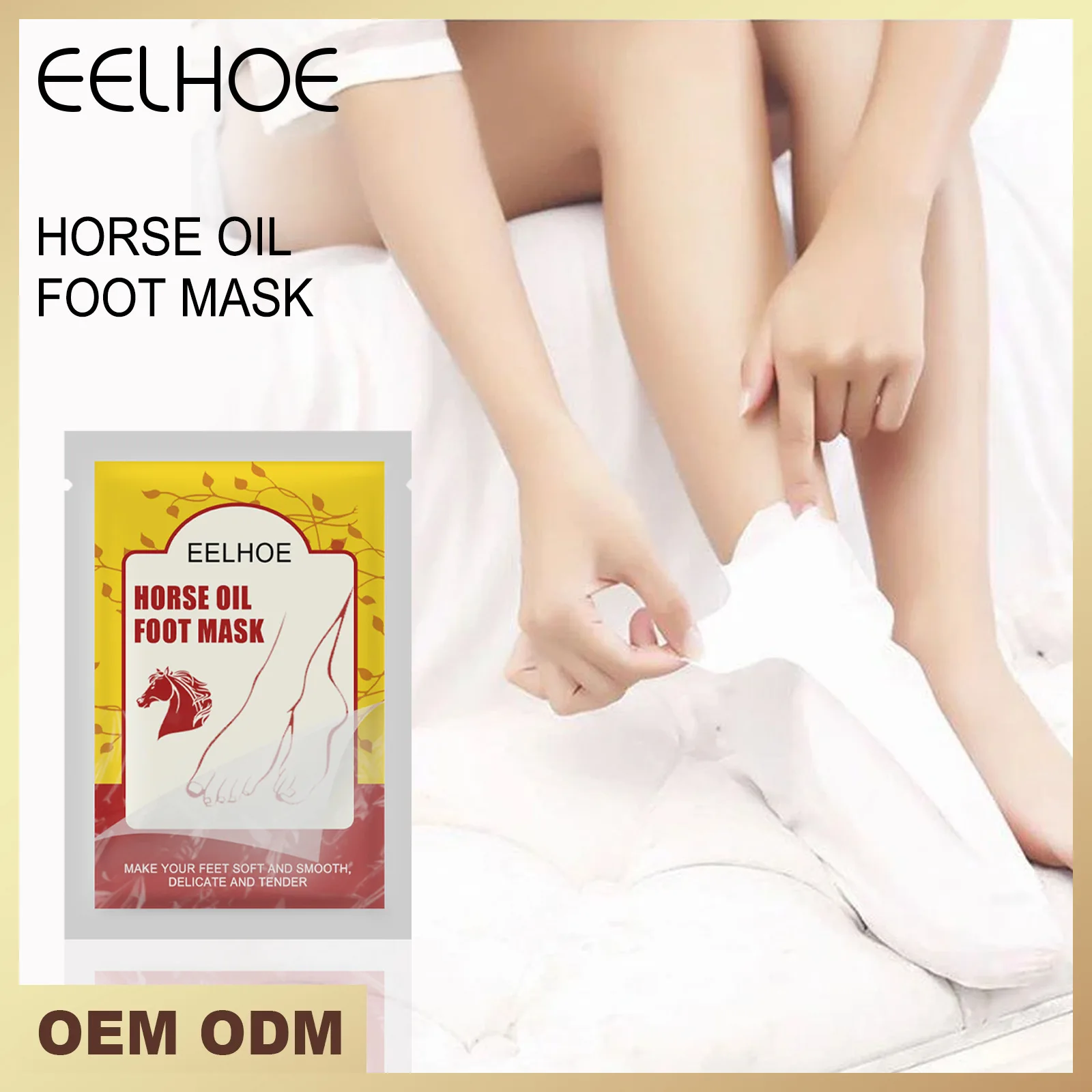 

Маска для ног EELHOE Horse Oil, мягкое Отшелушивание омертвевшей кожи и мозолей, предотвращение сухости, увлажнение ног