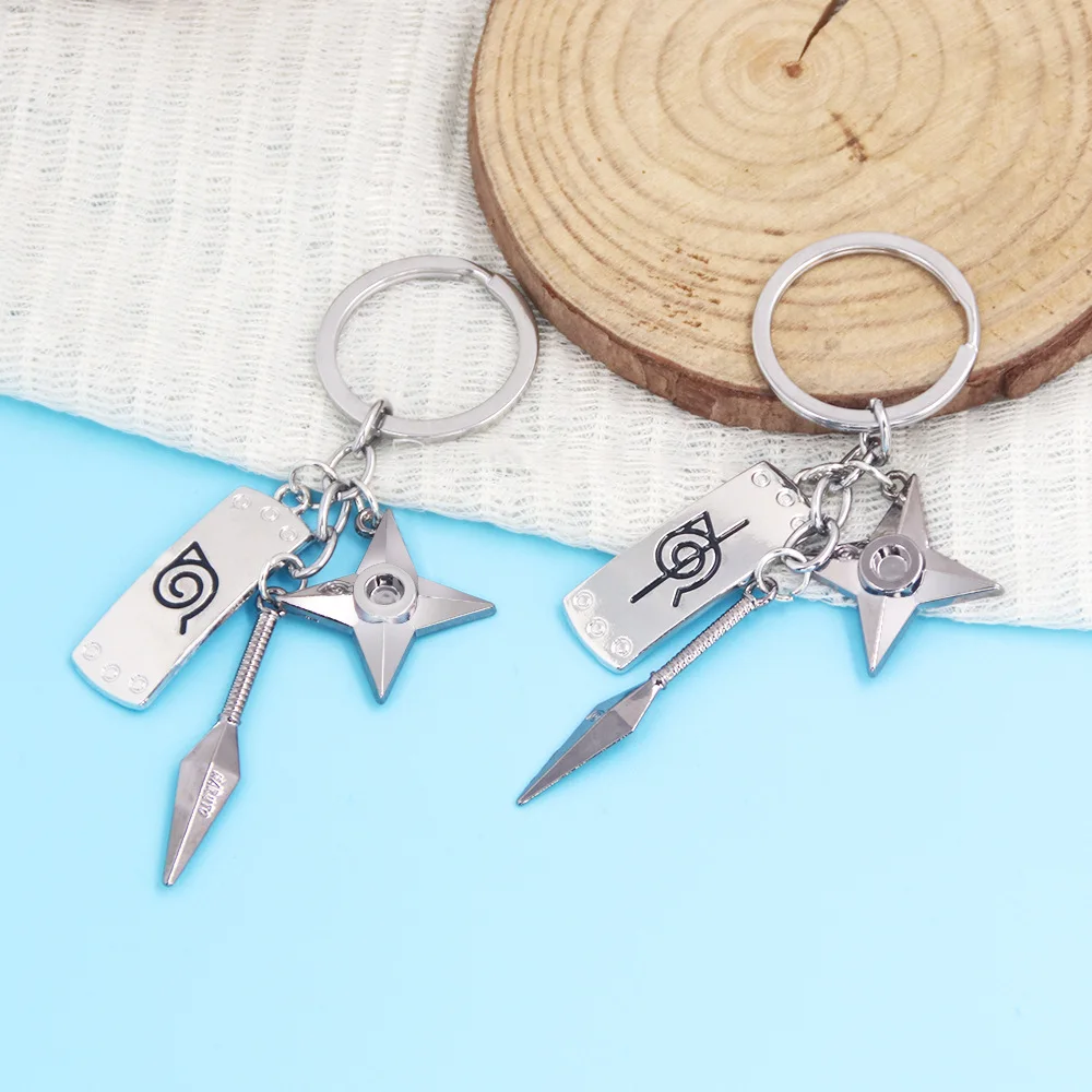 

Kunai Shuriken Konoha Ninja Keychain For Bags Men Anime Trinkets Keyring Accessories Women Jewelry Backpacks Gift