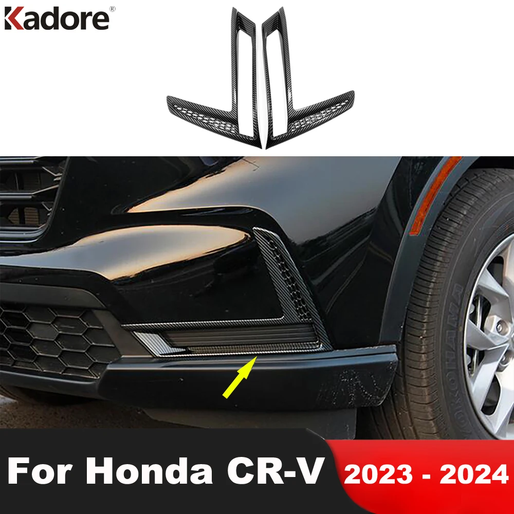

Front Fog Light Lamp Cover Trim For Honda CRV CR-V 2023 2024 Carbon Fiber Head Foglight Molding Garnish Strips Car Accessories