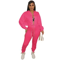 2022 spring tracksuit outfits casual pants suit sexy womens solid color long sleeved hooded jacket two piece african clothing