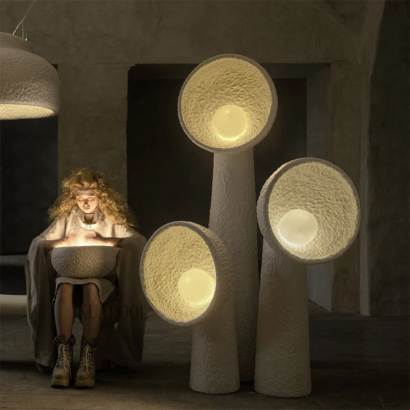 

New Wabi-sabi Floor Lamp Designer Resin Stand Lights for Living Room Sofa Led Lighting Bedroom Minimalist Decorative Table Lamp
