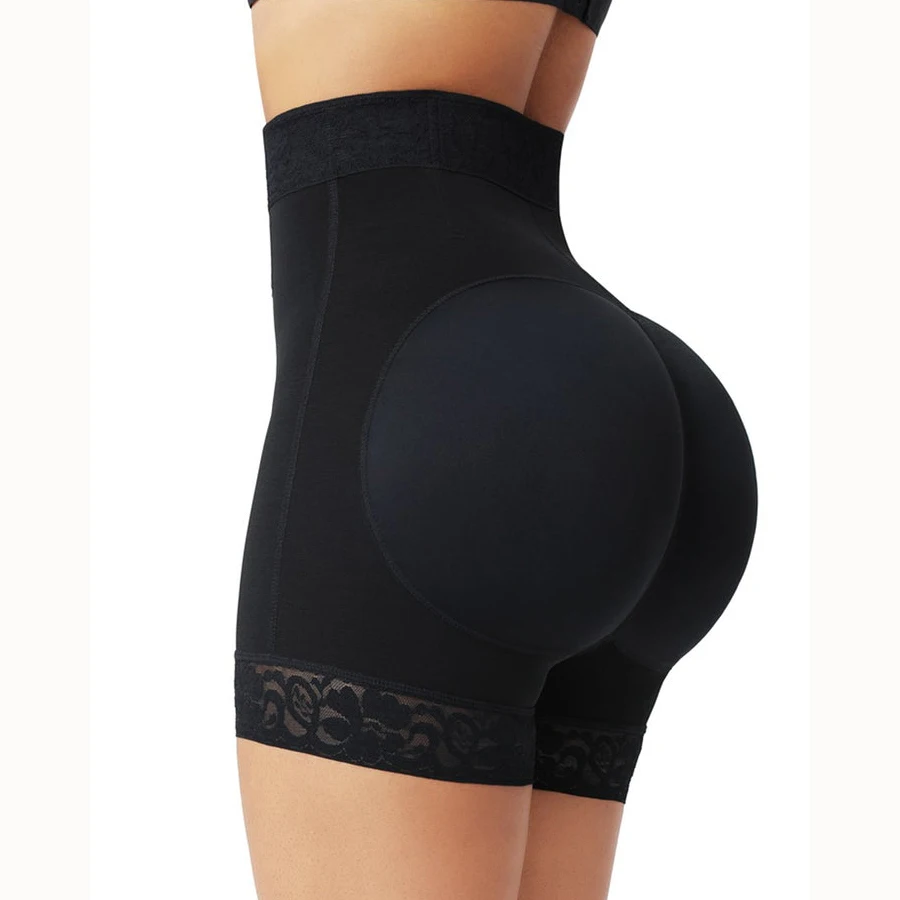 Booty Shaper Short High Waist Big ass traceless hip lifting pants Lace lace to be zippered to shape the body and lift the hips