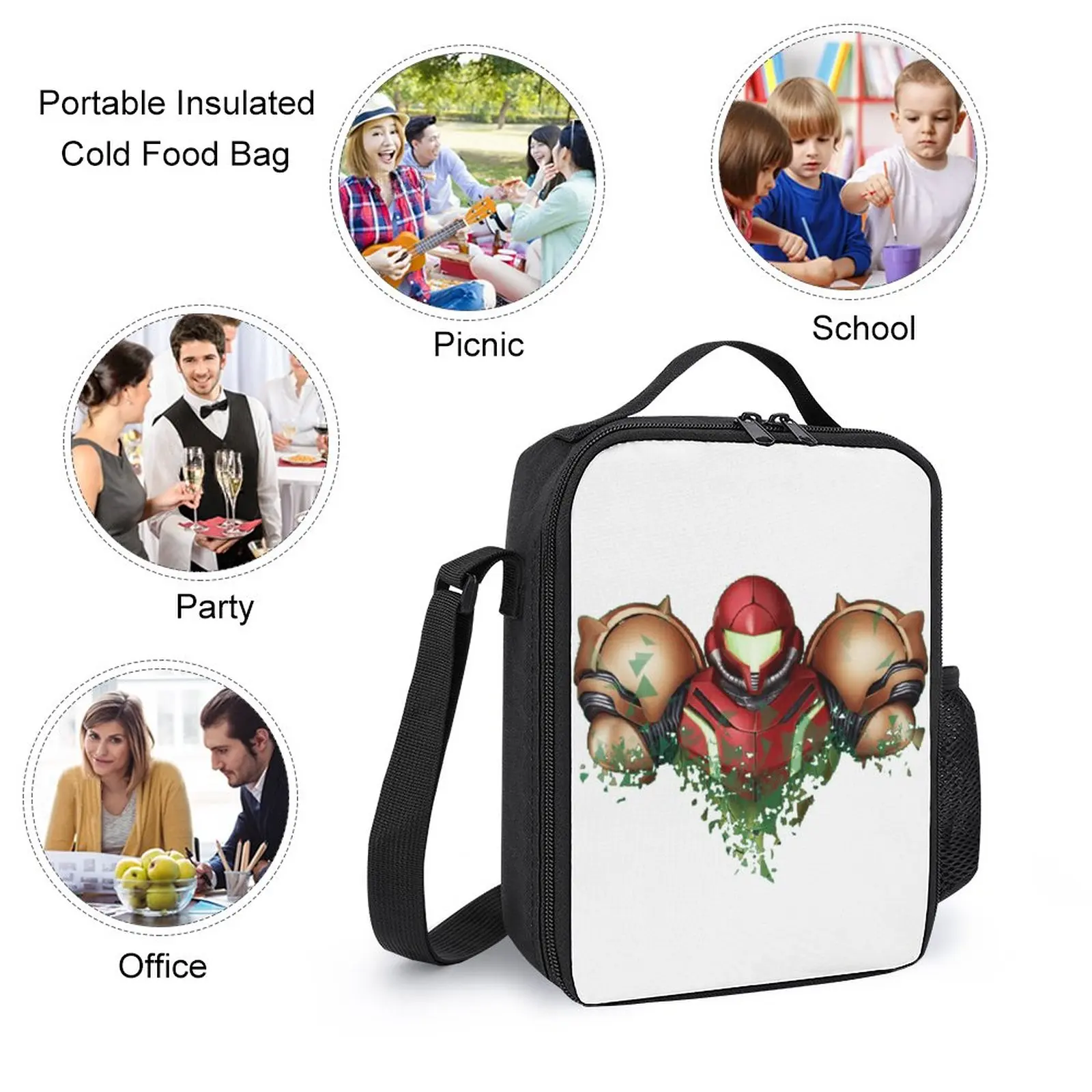 Набор Metroidss 3 в 1 17-дюймовый рюкзак сумка для ланча ручка школы графическое крепкое