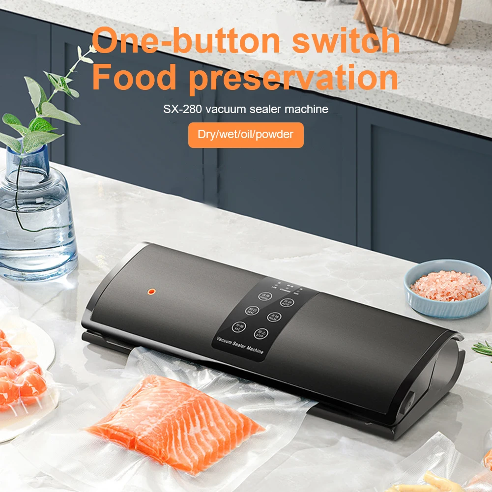 

280mm Best Fully Automatic Vacuum Food Sealer Packaging Machine For Home Kitchen Food Saver Bags Commercial Vacuum Food Sealing