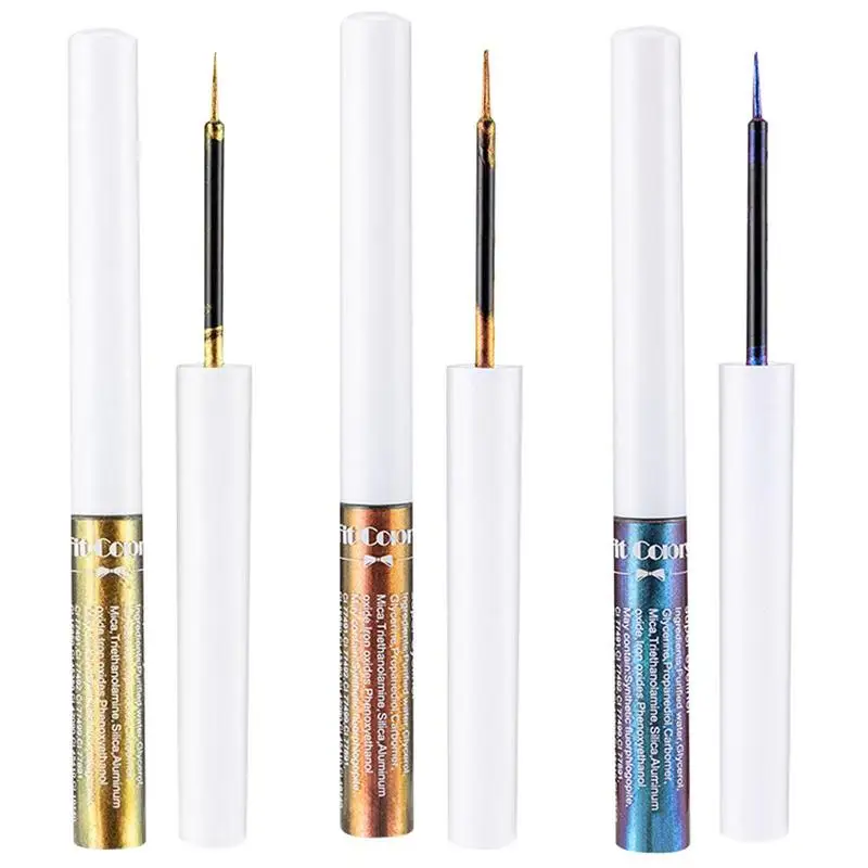 

Colored Eyeliners Quick Dry Highly Pigmented Liquid Eyeliner Color Changing Under Light Metallic Luster Eye Liners Makeup Pen