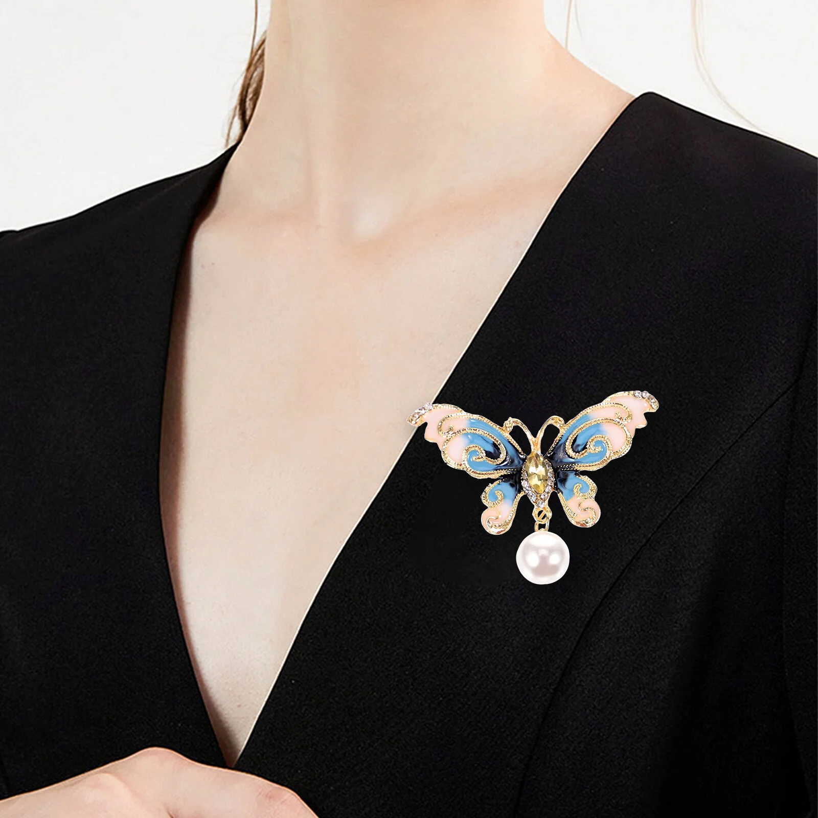 Ladies Hats Clothing Clothes Lapel Pin Brooch Backpacks Badge Alloy Rhinestone Women Miss