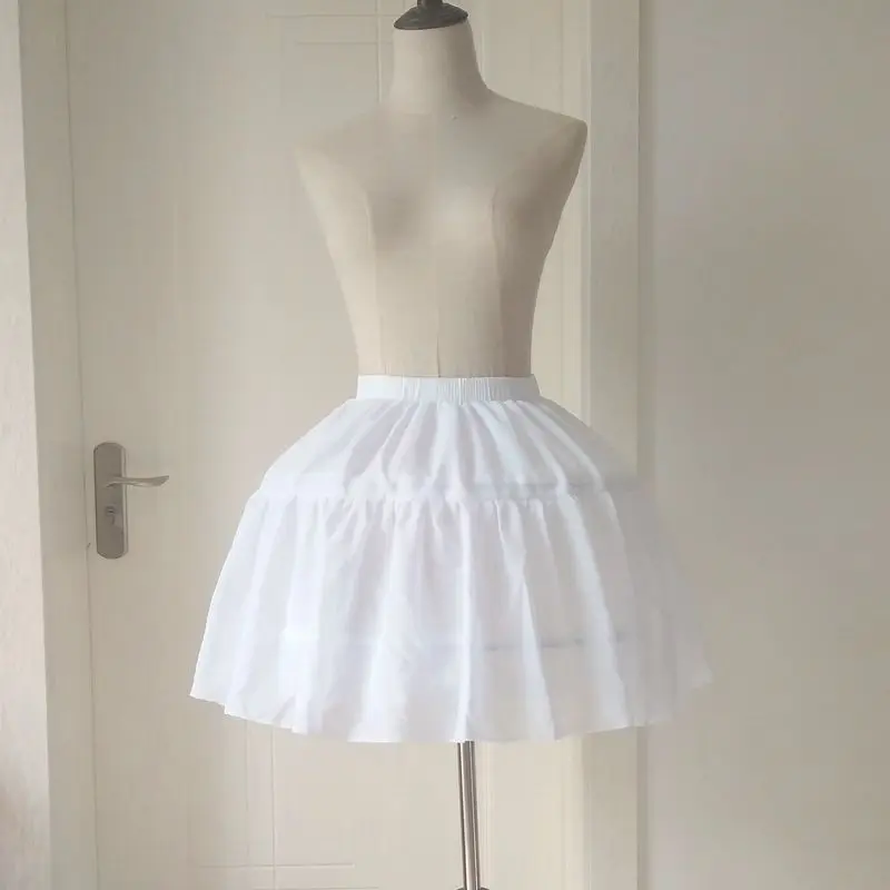 

Classic White Tutu Skirt Wedding Petticoat Adjsutable Waistband Princess Short Ballgown Lolita Underskirt