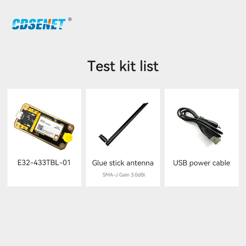 LoRa 433MHz 20dBm IOT Transmitter Receiver Test Board CDSENET E32-433TBL-01 with E32-433T20S Module Antenna USB Cable
