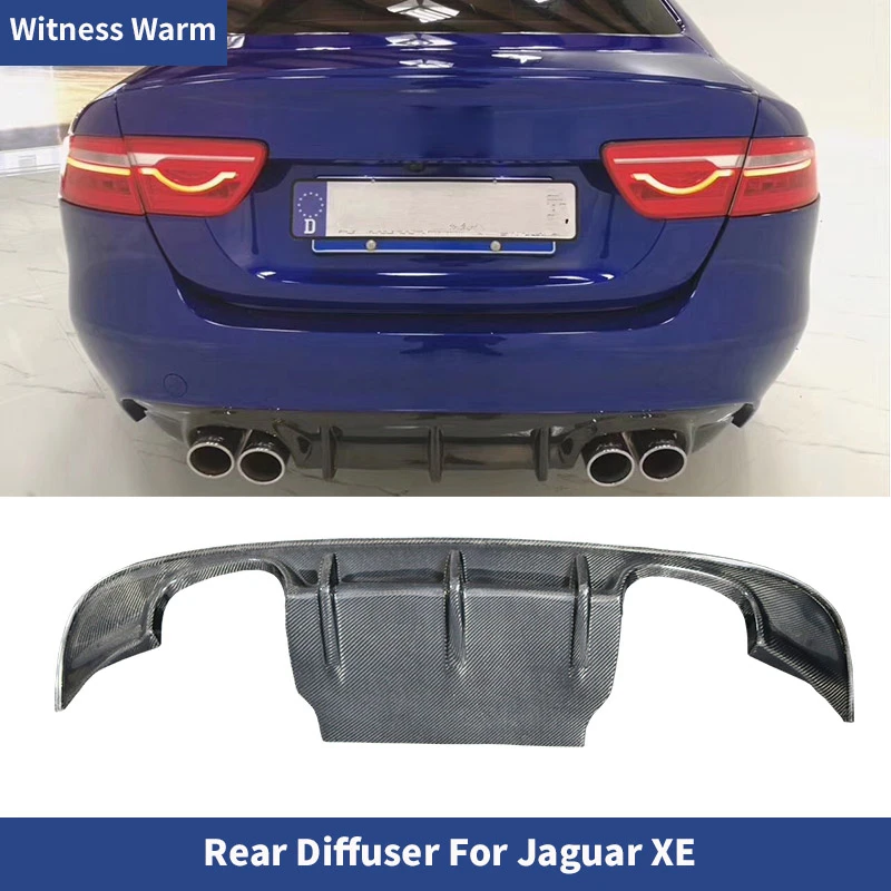 Spoiler del labbro del diffusore di scarico del paraurti posteriore in fibra di carbonio per Jaguar Xe 2015 2016 2017 2018 Kit carrozzeria