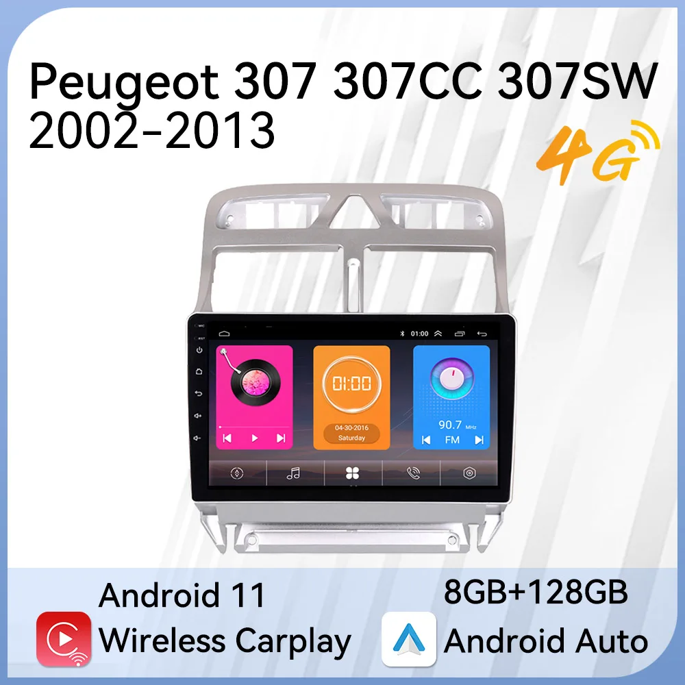 

Carplay стерео для Peugeot 307 307CC 307SW 2002-2013 экран 2 Din Android автомобильное радио мультимедийный плеер головное устройство Навигация Авто